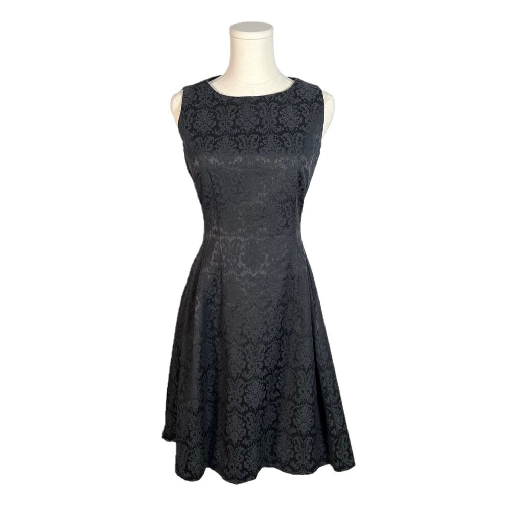 Eva Mendes Baroque Damask Print Fit & Flare Sleeveless Dress Size 2
